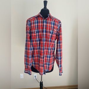 Lucky Brand Men's Plaid Long Sleeve "Pearl" Snap Shirt - Distinctive Western